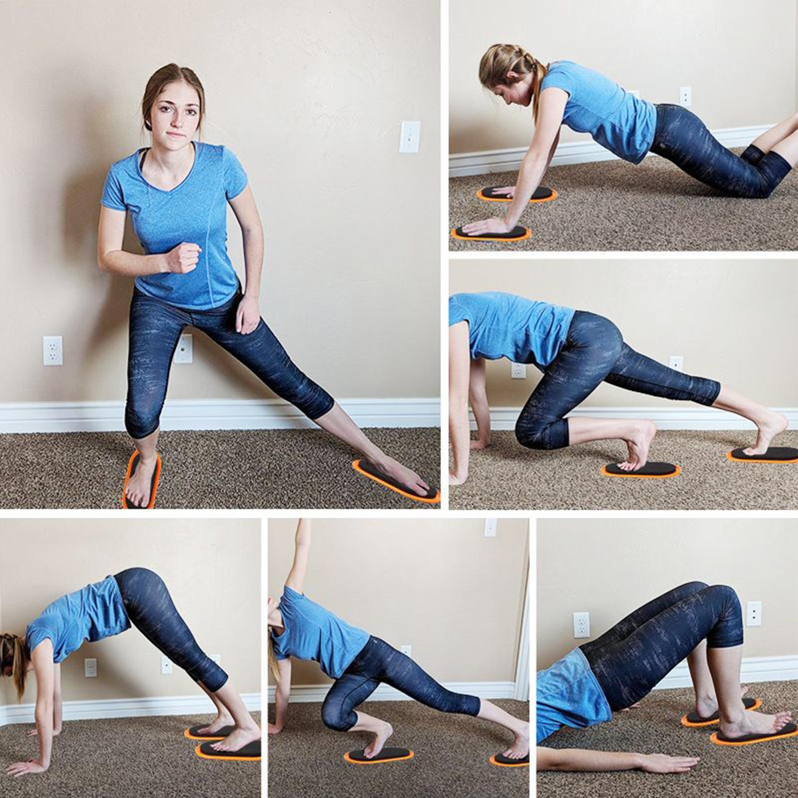 Home Gym Floor - Disques de glisse ovales pour entraînement,