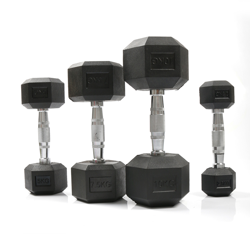 Home Gym Custom - Haltères hexagonaux en caoutchouc durables sur