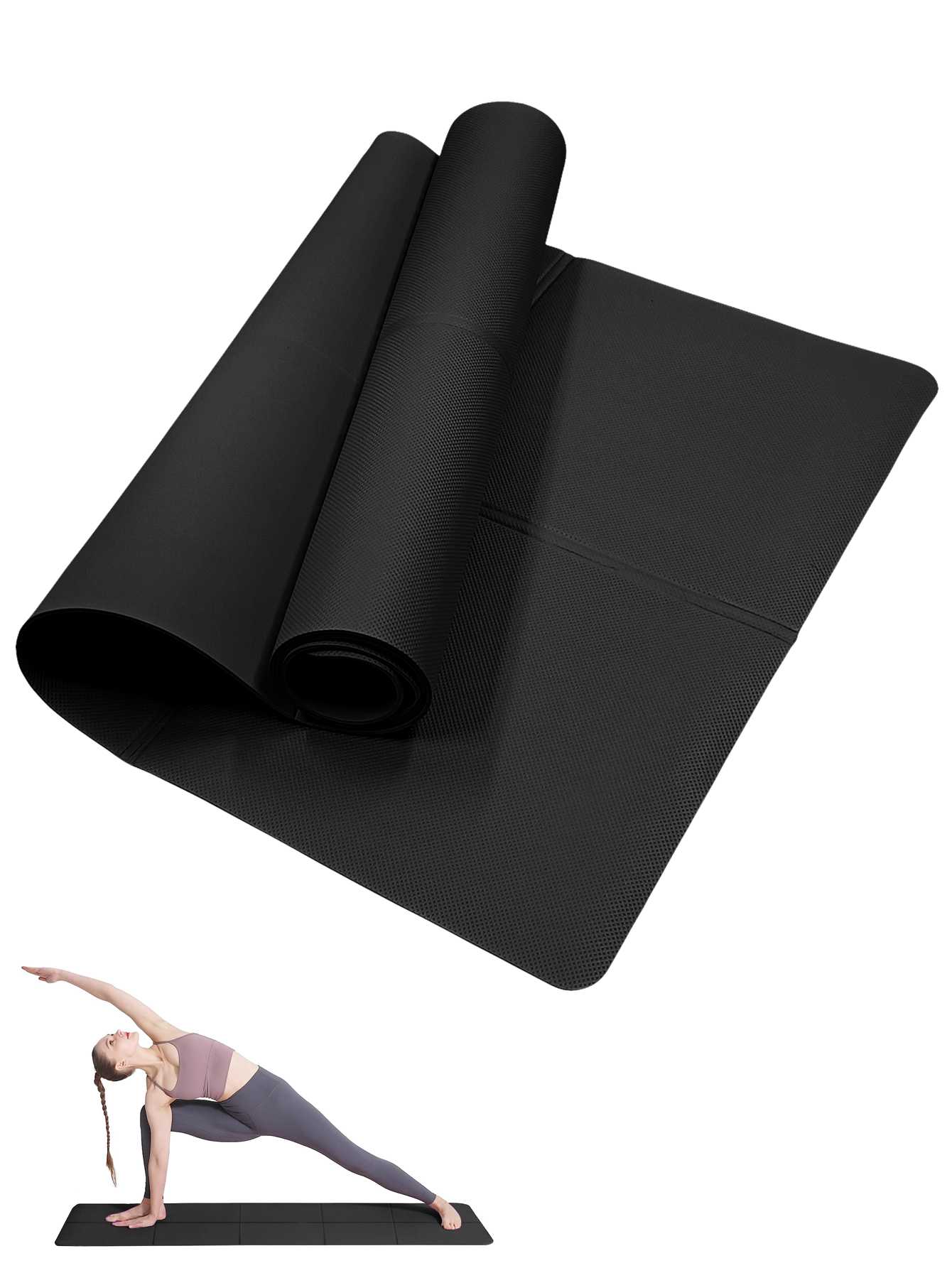 Home Gym Floor - Tapis de Yoga pliable noir écologique
