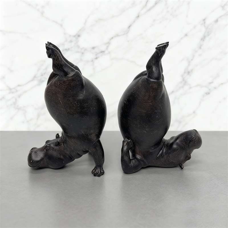 Home Gym Zen - Figurine de Yoga hippopotame en résine,