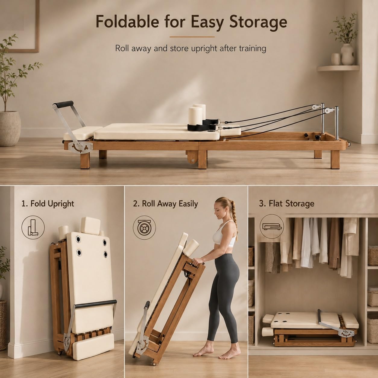 Reformer de Pilates pliable, m - Home Gym Resistance Machine avis et prix